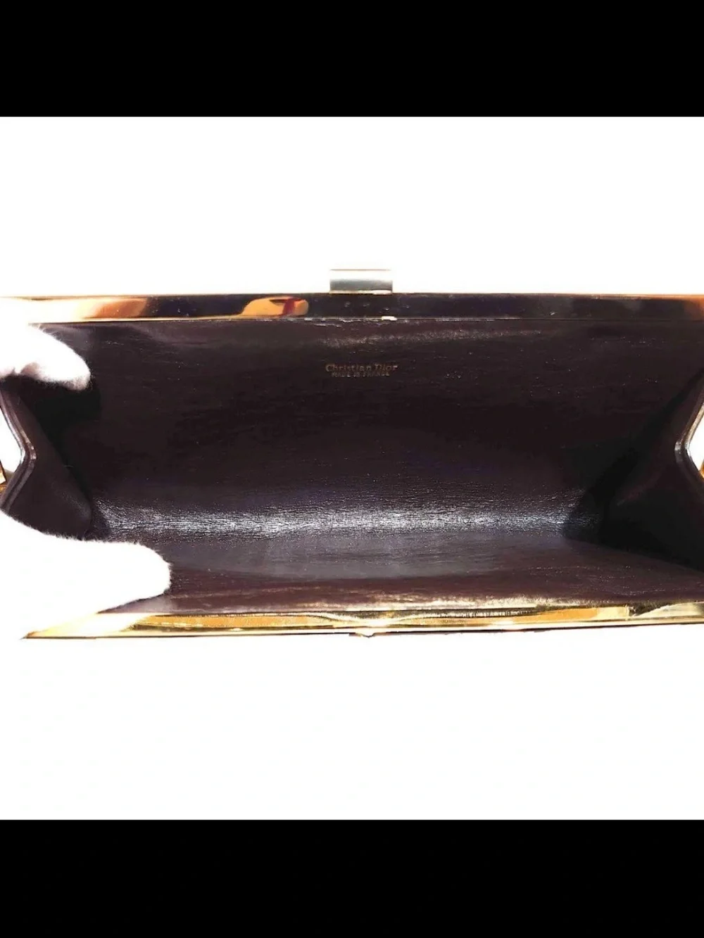 Dior Brown Monogram Clutch with Gold-Tone Accent